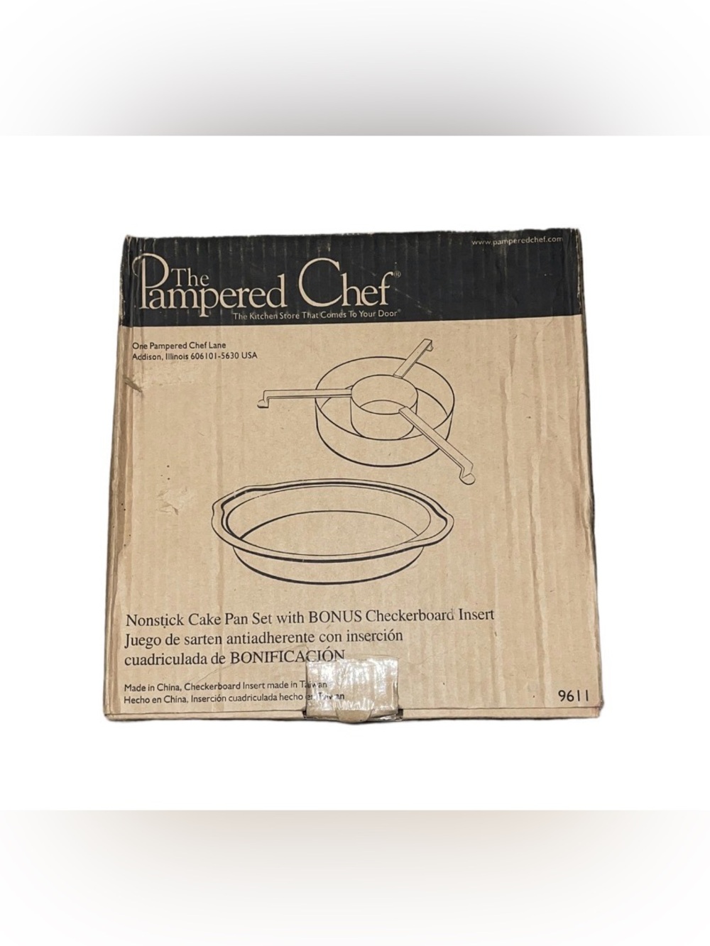 The Pampered Chef Nonstick Cake Pan Set with Checkerboard Insert